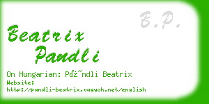 beatrix pandli business card